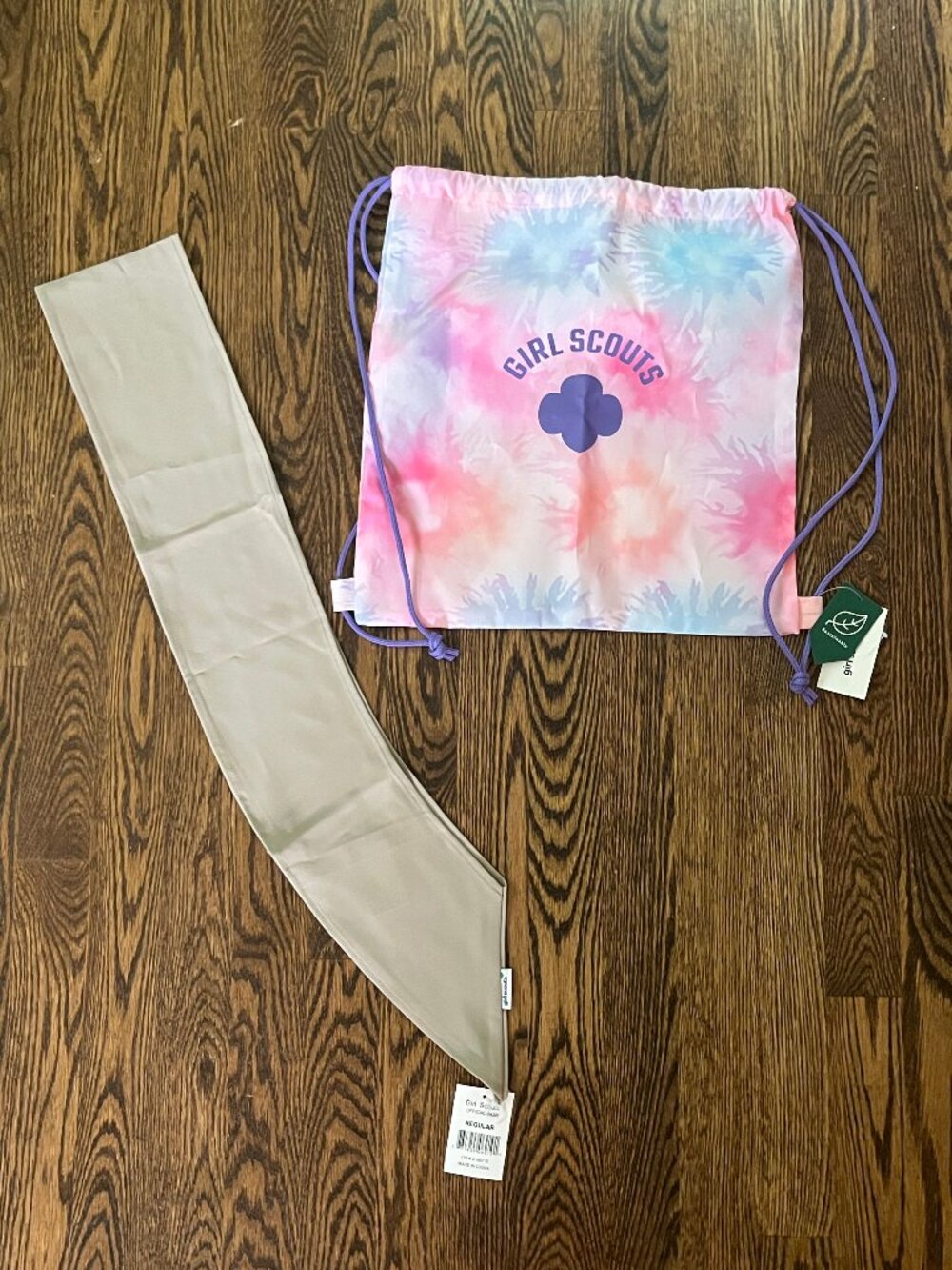 NWT Girls Scouts Bundle with Sash & Drawstring Bag